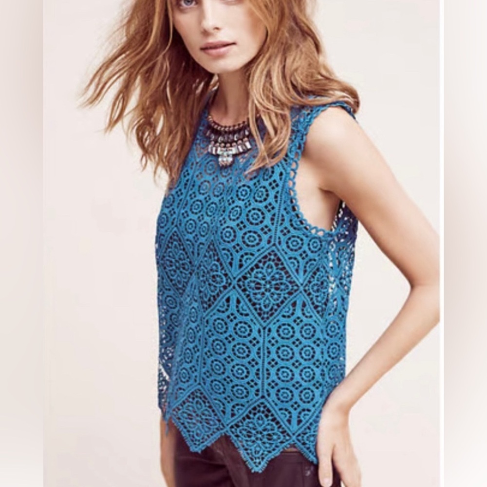 Deletta Anthropologie sleeveless lace top